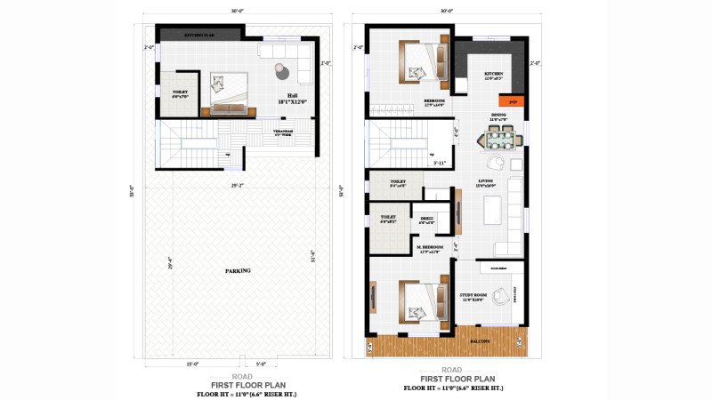 30x53 House Plan | South-West Facing G+1 Floor Plan | Modern Residential Layout by Naksha Store